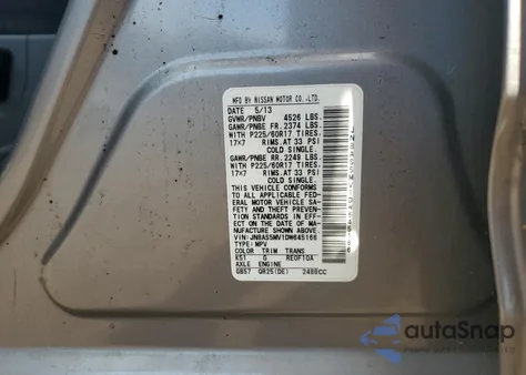 2013 Nissan Rogue S z USA, uszkodzony, nr VIN JN8AS5MV1DW645166